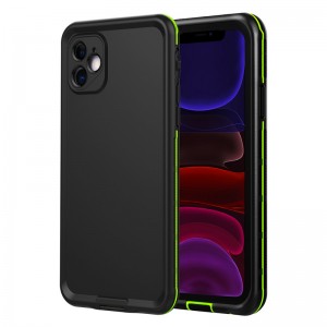 waterdichte telefoon case case case van water-resistente mobiele telefoon case voor iphone 11 (black) met vaste kleur back cover