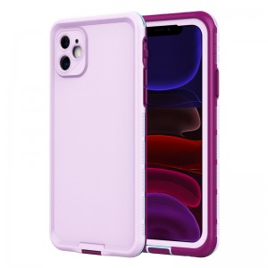 iphone 11 waterproof geval volledig waterdicht iphone 11 geval waterdicht (paars) met vaste kleur rug cover