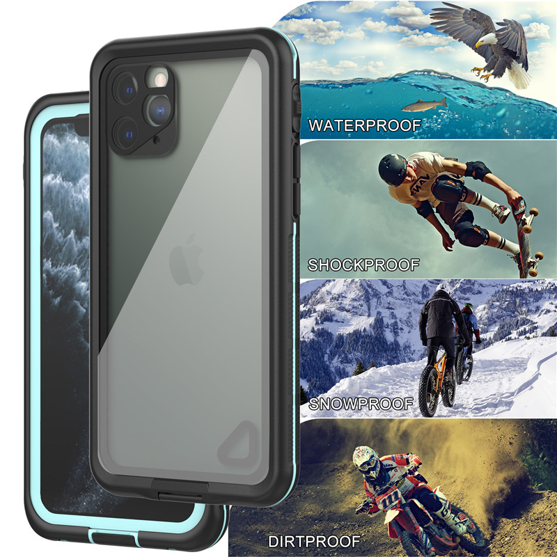 Waterdichte cel beste iPhone 11 pro hoesje waterdichte lifeproof waterdichte iphone 11 pro (blauw) met transparante achterkant