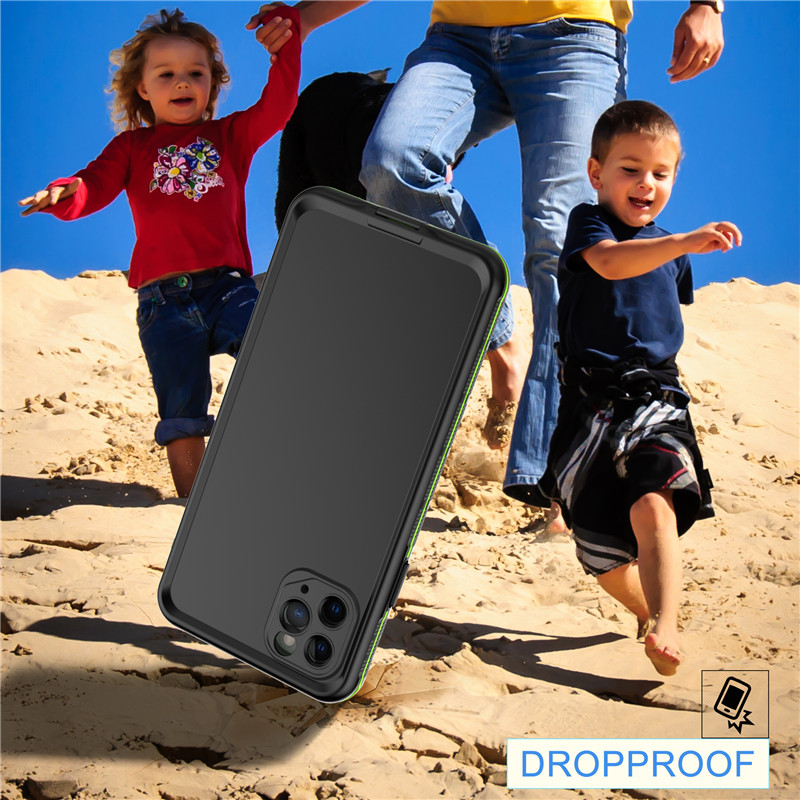 Bovenstaande iphone cases iphone 11 pro max waterdichte cel buidel (black) met vaste kleur rug cover