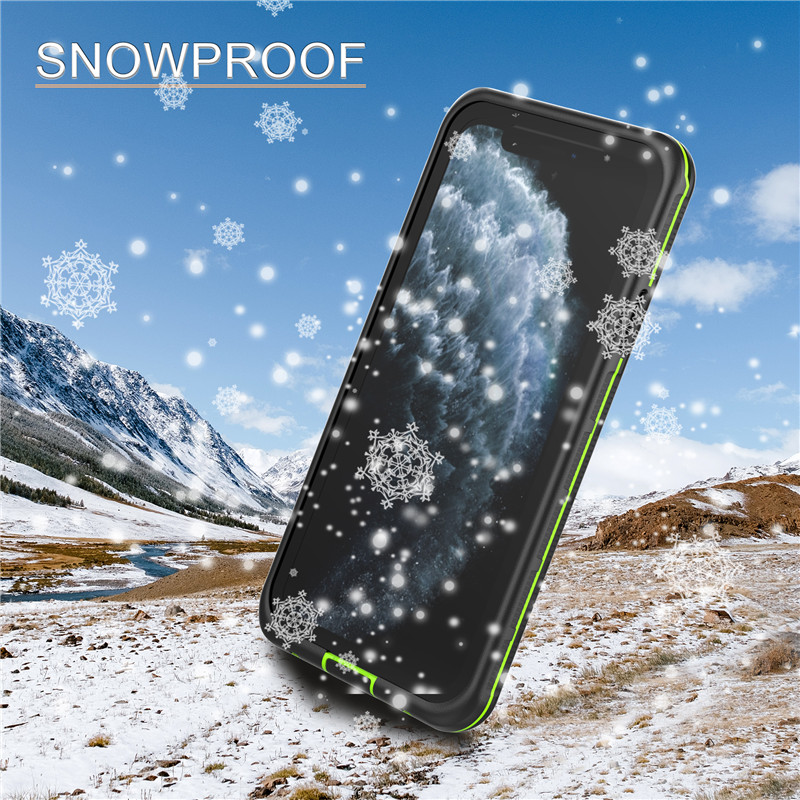 Bovenstaande iphone cases iphone 11 pro max waterdichte cel buidel (black) met vaste kleur rug cover