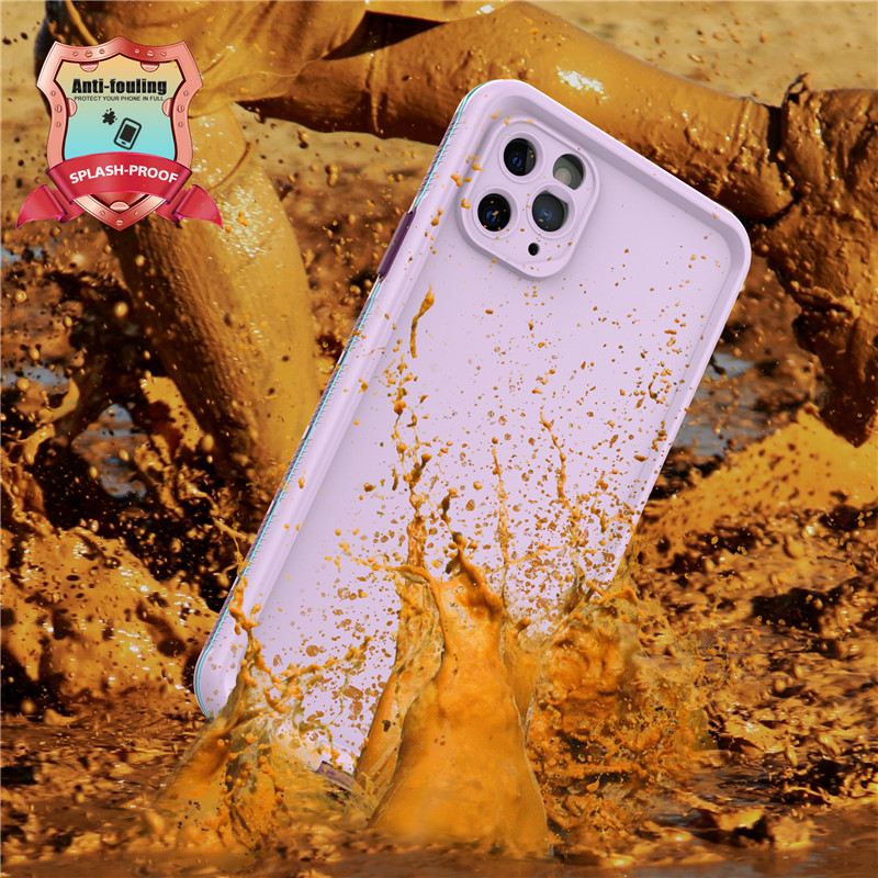 Levensproof iphone11 pro max case apple onderwater iphone case waterdichte telefoon case houder (purper) met vaste kleur back cover