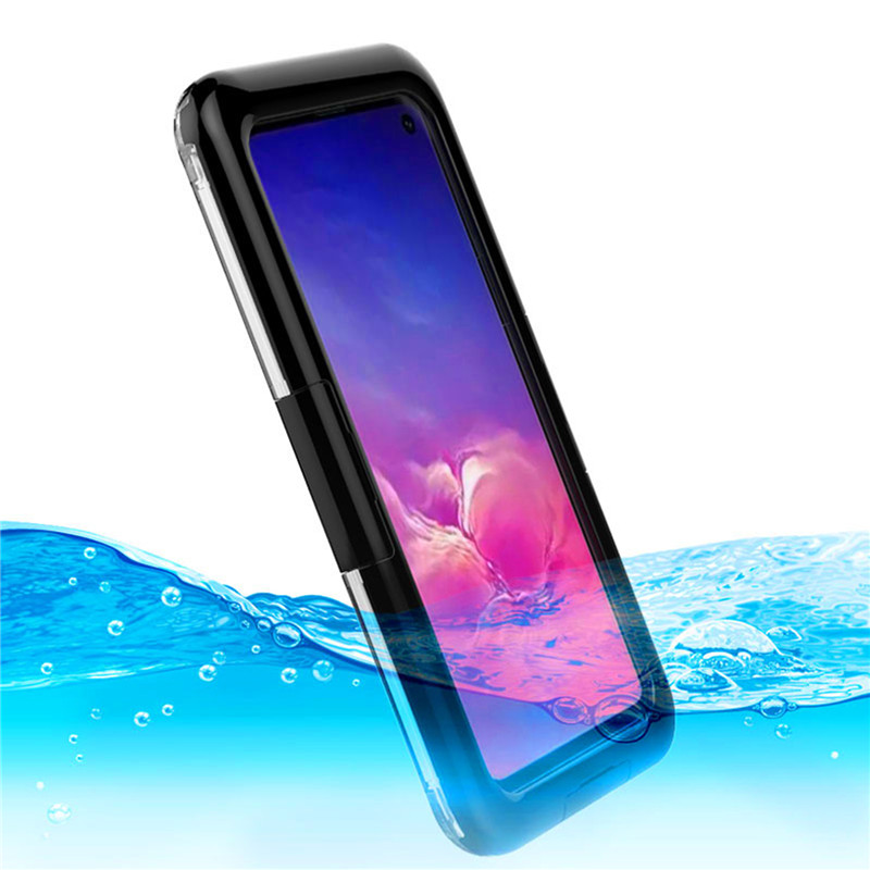 Waterdichte telefoonhouderhouder plastic behuizing waterdichte zwemceltelefoonhoes voor Samsung S10 (zwart)