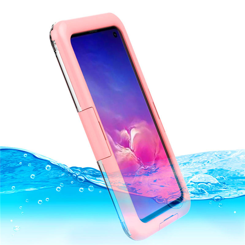 Nieuwe goedkope waterdichte telefoonhoes voor Samsung S10 (roze)