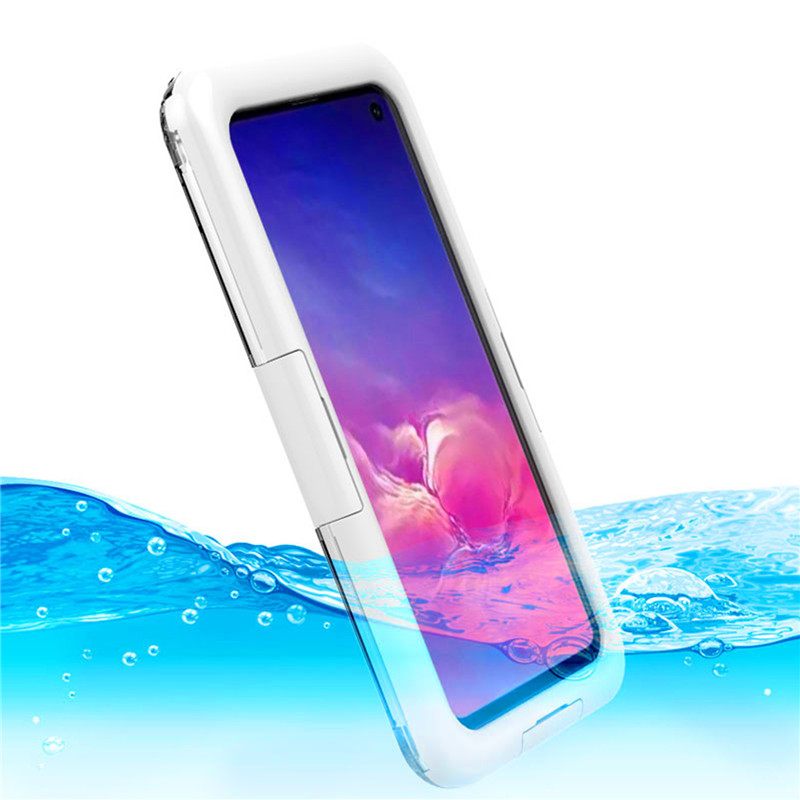 Telefoonzaken met water in hen telefoon water beschermer leven case voor Samsung S10 (White)