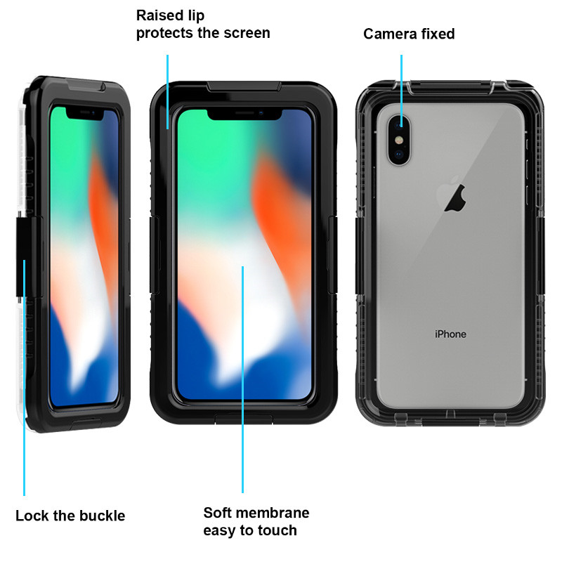 Apple iPhone XS Max waterdichte behuizing voor zwemmen (zwart)