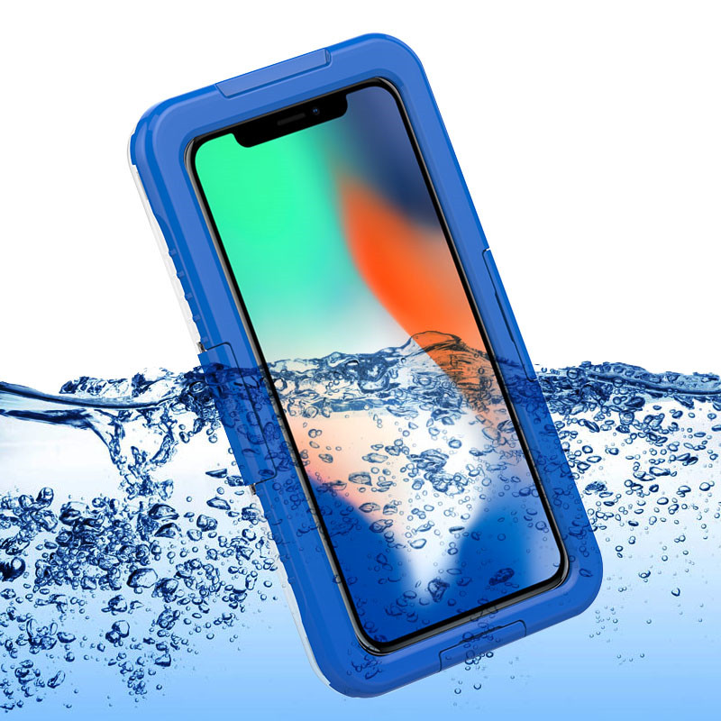 Waterdicht telefoonhoesje iPhone XS Max waterbestendig mobiel hoesje (Blauw)