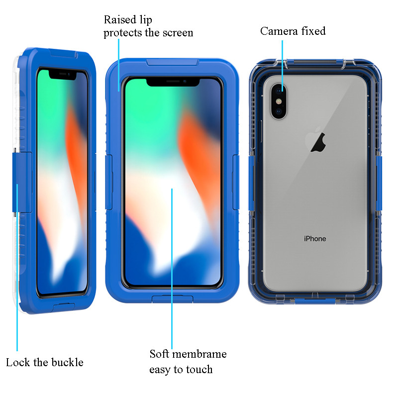 Waterdicht telefoonhoesje iPhone XS Max waterbestendig mobiel hoesje (Blauw)