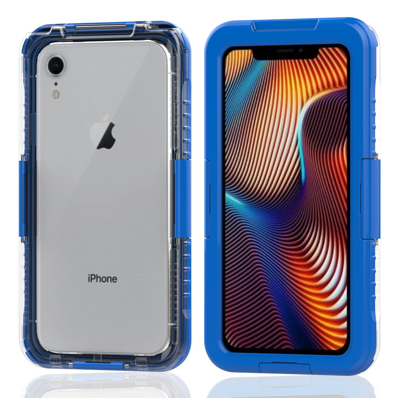 Waterdicht pack voor iPhone water schok stofdicht beste waterdichte case voor iPhone XR (blauw)