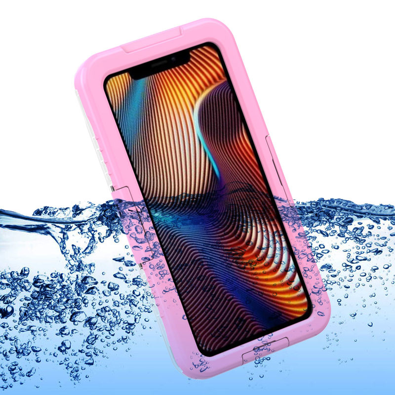 Goedkope iphone XR case lifeproof wher&; om onderwater iphone case waterdicht te kopen voor telefoon en portemonnee (Pink)