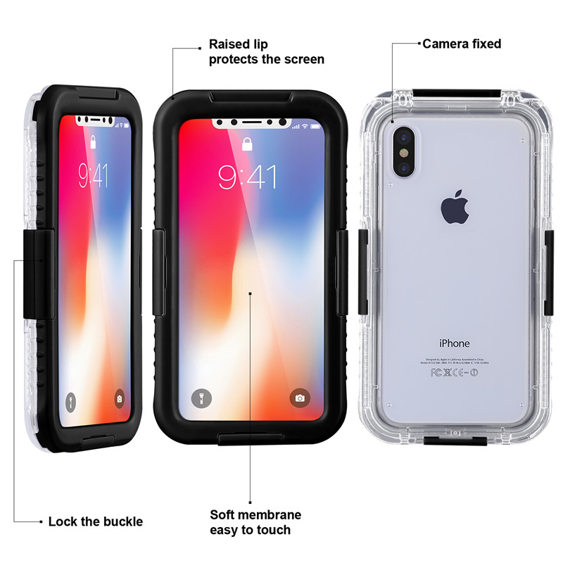 Waterdichte hoes mobiele telefoon iPhone XS waterdichte hoes goedkope schokbestendige iPhone hoes (zwart)